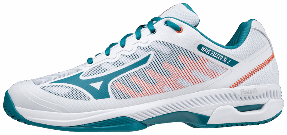 Mizuno Wave Exceed Padelsko – Hvid & Blå på Udsalg!
